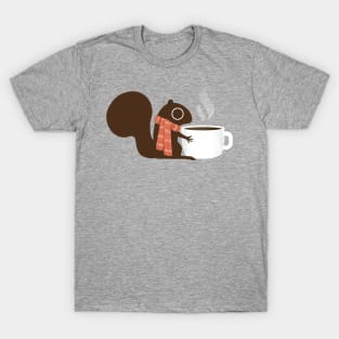 Cute Squirrel Loves Hot Coffee T-Shirt